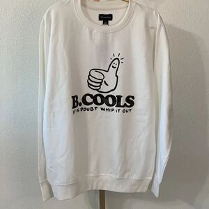 Barney Cools White Graphic Crewneck Sweater-medium -NWT